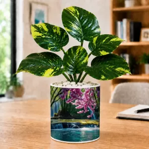 Artificial Tree Ceramic Photo Pot With White Stones 3x4 Inch (F165458) Artificial Tree Ceramic Photo Pot With White Stones 3x4 Inch (F165458)