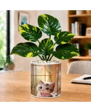 Artificial Tree Ceramic Photo Pot With White Stones 3x4 Inch (F165459)