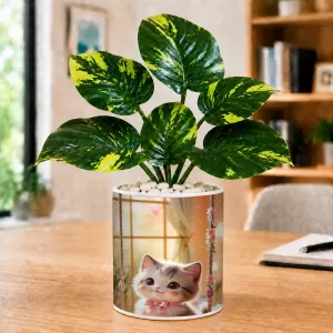 Artificial Tree Ceramic Photo Pot With White Stones 3x4 Inch (F165459) Artificial Tree Ceramic Photo Pot With White Stones 3x4 Inch (F165459)