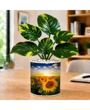 Artificial Tree Ceramic Photo Pot With White Stones 3x4 Inch (F165460)