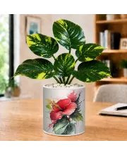 Artificial Tree Ceramic Photo Pot With White Stones 3x4 Inch (F165465)