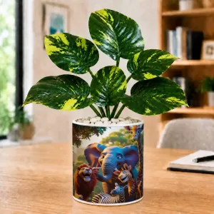 Artificial Tree Ceramic Photo Pot With White Stones 3x4 Inch (F165477) Artificial Tree Ceramic Photo Pot With White Stones 3x4 Inch (F165477)