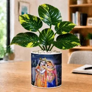 Artificial Tree Ceramic Photo Pot With White Stones 3x4 Inch (F165478) Artificial Tree Ceramic Photo Pot With White Stones 3x4 Inch (F165478)