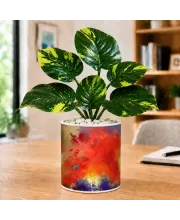 Artificial Tree Ceramic Photo Pot With White Stones 3x4 Inch (F165479)