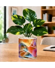 Artificial Tree Ceramic Photo Pot With White Stones 3x4 Inch (F165480)