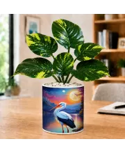 Artificial Tree Ceramic Photo Pot With White Stones 3x4 Inch (F165485)
