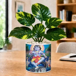 Artificial Tree Ceramic Photo Pot With White Stones 3x4 Inch (F165486) Artificial Tree Ceramic Photo Pot With White Stones 3x4 Inch (F165486)