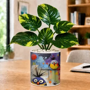 Artificial Tree Ceramic Photo Pot With White Stones 3x4 Inch (F165488) Artificial Tree Ceramic Photo Pot With White Stones 3x4 Inch (F165488)