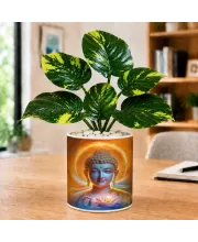 Artificial Tree Ceramic Photo Pot With White Stones 3x4 Inch (F165498)