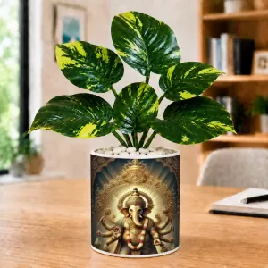 Artificial Tree Ceramic Photo Pot With White Stones 3x4 Inch (F165501) Artificial Tree Ceramic Photo Pot With White Stones 3x4 Inch (F165501)