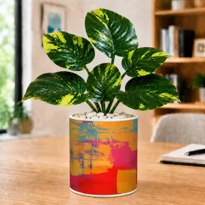 Artificial Tree Ceramic Photo Pot With White Stones 3x4 Inch (F165504) Artificial Tree Ceramic Photo Pot With White Stones 3x4 Inch (F165504)