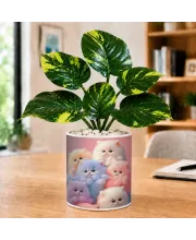 Artificial Tree Ceramic Photo Pot With White Stones 3x4 Inch (F165509)