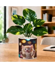 Artificial Tree Ceramic Photo Pot With White Stones 3x4 Inch (F165510)