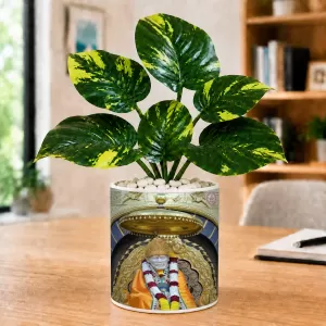Artificial Tree Ceramic Photo Pot With White Stones 3x4 Inch (F165514) Artificial Tree Ceramic Photo Pot With White Stones 3x4 Inch (F165514)