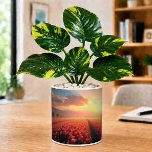 Artificial Tree Ceramic Photo Pot With White Stones 3x4 Inch (F165515) Artificial Tree Ceramic Photo Pot With White Stones 3x4 Inch (F165515)