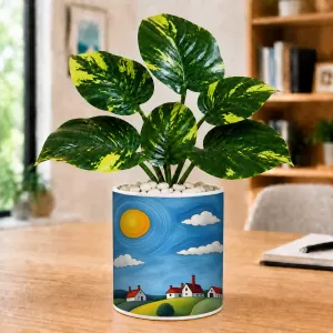 Artificial Tree Ceramic Photo Pot With White Stones 3x4 Inch (F165517) Artificial Tree Ceramic Photo Pot With White Stones 3x4 Inch (F165517)