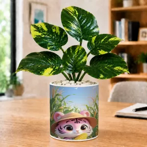 Artificial Tree Ceramic Photo Pot With White Stones 3x4 Inch (F165520) Artificial Tree Ceramic Photo Pot With White Stones 3x4 Inch (F165520)