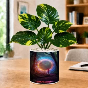 Artificial Tree Ceramic Photo Pot With White Stones 3x4 Inch (F165523) Artificial Tree Ceramic Photo Pot With White Stones 3x4 Inch (F165523)