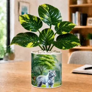 Artificial Tree Ceramic Photo Pot With White Stones 3x4 Inch (F165526) Artificial Tree Ceramic Photo Pot With White Stones 3x4 Inch (F165526)