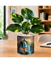 Artificial Tree Ceramic Photo Pot With White Stones 3x4 Inch (F165528)