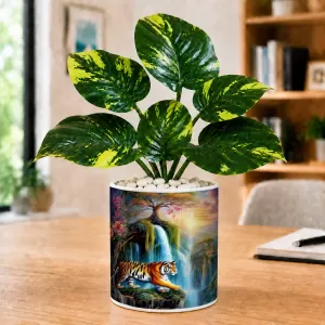 Artificial Tree Ceramic Photo Pot With White Stones 3x4 Inch (F165528) Artificial Tree Ceramic Photo Pot With White Stones 3x4 Inch (F165528)