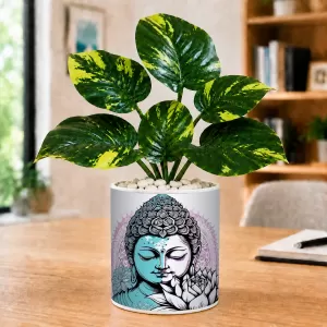 Artificial Tree Ceramic Photo Pot With White Stones 3x4 Inch (F165529) Artificial Tree Ceramic Photo Pot With White Stones 3x4 Inch (F165529)
