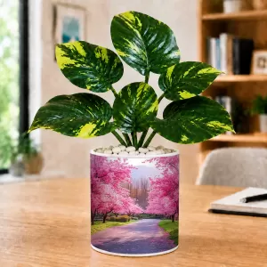Artificial Tree Ceramic Photo Pot With White Stones 3x4 Inch (F165536) Artificial Tree Ceramic Photo Pot With White Stones 3x4 Inch (F165536)