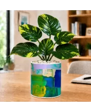 Artificial Tree Ceramic Photo Pot With White Stones 3x4 Inch (F165541)
