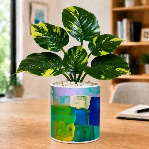 Artificial Tree Ceramic Photo Pot With White Stones 3x4 Inch (F165541) Artificial Tree Ceramic Photo Pot With White Stones 3x4 Inch (F165541)