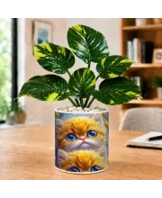 Artificial Tree Ceramic Photo Pot With White Stones 3x4 Inch (F165542)