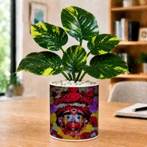 Artificial Tree Ceramic Photo Pot With White Stones 3x4 Inch (F165543) Artificial Tree Ceramic Photo Pot With White Stones 3x4 Inch (F165543)