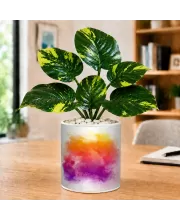 Artificial Tree Ceramic Photo Pot With White Stones 3x4 Inch (F165545)