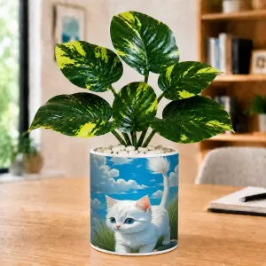 Artificial Tree Ceramic Photo Pot With White Stones 3x4 Inch (F165551) Artificial Tree Ceramic Photo Pot With White Stones 3x4 Inch (F165551)