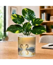 Artificial Tree Ceramic Photo Pot With White Stones 3x4 Inch (F165560)