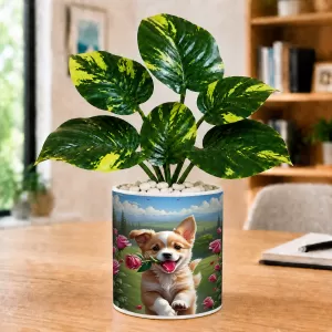 Artificial Tree Ceramic Photo Pot With White Stones 3x4 Inch (F165569) Artificial Tree Ceramic Photo Pot With White Stones 3x4 Inch (F165569)