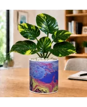 Artificial Tree Ceramic Photo Pot With White Stones 3x4 Inch (F165573)