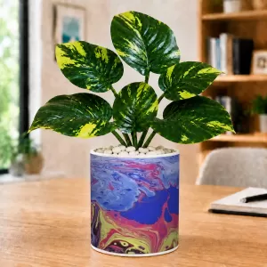 Artificial Tree Ceramic Photo Pot With White Stones 3x4 Inch (F165573) Artificial Tree Ceramic Photo Pot With White Stones 3x4 Inch (F165573)