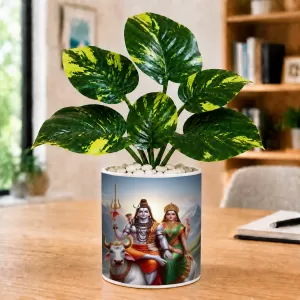 Artificial Tree Ceramic Photo Pot With White Stones 3x4 Inch (F165574) Artificial Tree Ceramic Photo Pot With White Stones 3x4 Inch (F165574)
