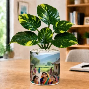 Artificial Tree Ceramic Photo Pot With White Stones 3x4 Inch (F165582) Artificial Tree Ceramic Photo Pot With White Stones 3x4 Inch (F165582)