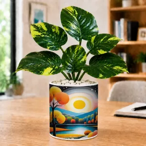 Artificial Tree Ceramic Photo Pot With White Stones 3x4 Inch (F165583) Artificial Tree Ceramic Photo Pot With White Stones 3x4 Inch (F165583)