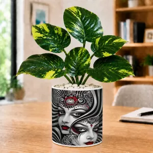 Artificial Tree Ceramic Photo Pot With White Stones 3x4 Inch (F165584) Artificial Tree Ceramic Photo Pot With White Stones 3x4 Inch (F165584)