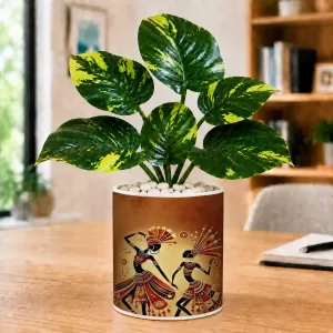 Artificial Tree Ceramic Photo Pot With White Stones 3x4 Inch (F165589) Artificial Tree Ceramic Photo Pot With White Stones 3x4 Inch (F165589)