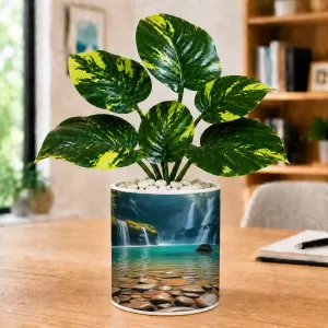 Artificial Tree Ceramic Photo Pot With White Stones 3x4 Inch (F165595) Artificial Tree Ceramic Photo Pot With White Stones 3x4 Inch (F165595)