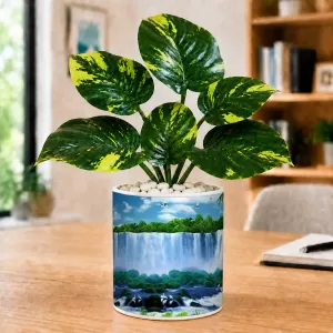 Artificial Tree Ceramic Photo Pot With White Stones 3x4 Inch (F165596) Artificial Tree Ceramic Photo Pot With White Stones 3x4 Inch (F165596)