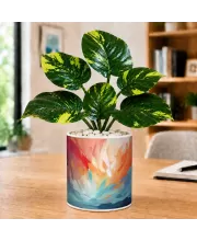 Artificial Tree Ceramic Photo Pot With White Stones 3x4 Inch (F165597)