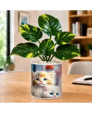 Artificial Tree Ceramic Photo Pot With White Stones 3x4 Inch (F165598)