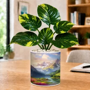 Artificial Tree Ceramic Photo Pot With White Stones 3x4 Inch (F165611) Artificial Tree Ceramic Photo Pot With White Stones 3x4 Inch (F165611)