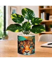 Artificial Tree Ceramic Photo Pot With White Stones 3x4 Inch (F165628)