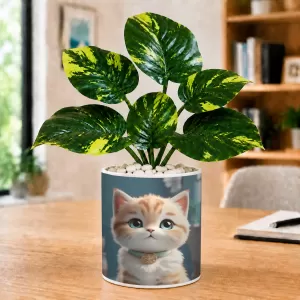 Artificial Tree Ceramic Photo Pot With White Stones 3x4 Inch (F165630) Artificial Tree Ceramic Photo Pot With White Stones 3x4 Inch (F165630)