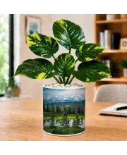 Artificial Tree Ceramic Photo Pot With White Stones 3x4 Inch (F165632)